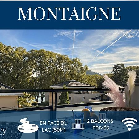 Homey Montaigne - New - A 1 Min A Pied Du Lac D'Annecy - 2 Balcons Prives - Appartement Avec 2 Chambres - Stationnement Gratuit Toute L'Annee Sauf En Ete - Juin A Aout Zewnętrze zdjęcie