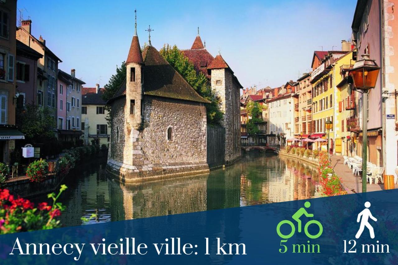 Homey Montaigne - New - A 1 Min A Pied Du Lac D'Annecy - 2 Balcons Prives - Appartement Avec 2 Chambres - Stationnement Gratuit Toute L'Annee Sauf En Ete - Juin A Aout Zewnętrze zdjęcie