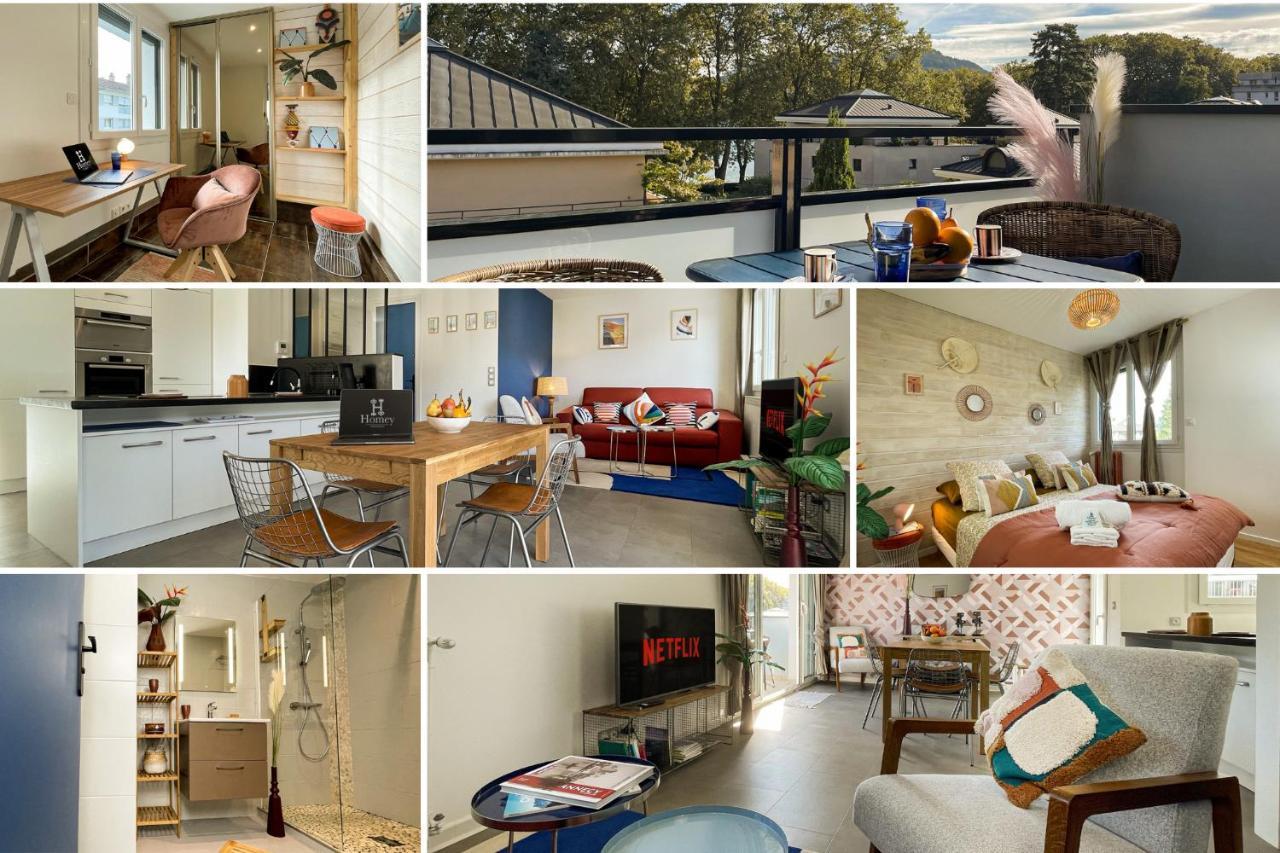Homey Montaigne - New - A 1 Min A Pied Du Lac D'Annecy - 2 Balcons Prives - Appartement Avec 2 Chambres - Stationnement Gratuit Toute L'Annee Sauf En Ete - Juin A Aout Zewnętrze zdjęcie