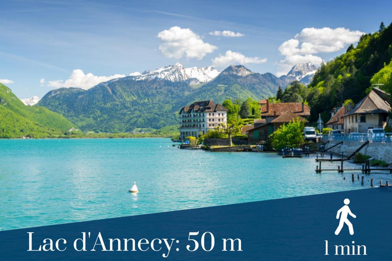 Homey Montaigne - New - A 1 Min A Pied Du Lac D'Annecy - 2 Balcons Prives - Appartement Avec 2 Chambres - Stationnement Gratuit Toute L'Annee Sauf En Ete - Juin A Aout Zewnętrze zdjęcie