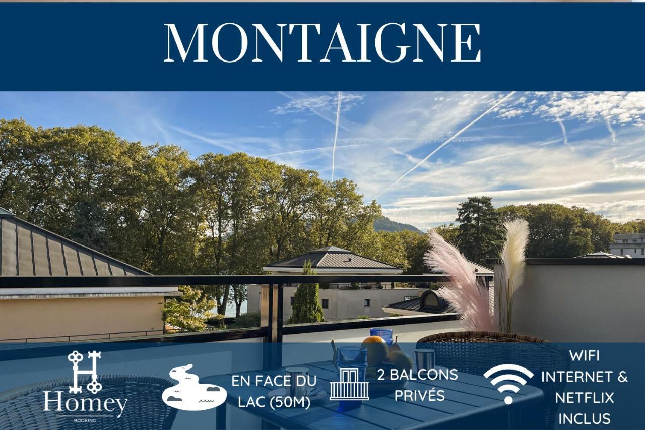 Homey Montaigne - New - A 1 Min A Pied Du Lac D'Annecy - 2 Balcons Prives - Appartement Avec 2 Chambres - Stationnement Gratuit Toute L'Annee Sauf En Ete - Juin A Aout Zewnętrze zdjęcie